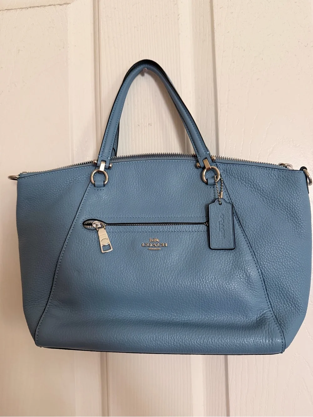 Coach Blue Pebbled Leather Bag